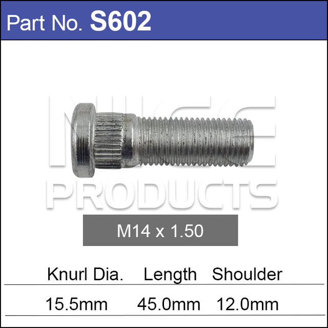 Wheel Stud S602 - Nice Products | Universal Auto Spares