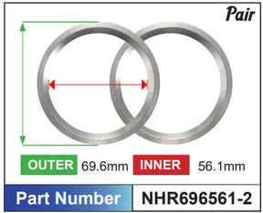 Aluminium Hub Rings NHR696561-2 - Nice Products | Universal Auto Spares