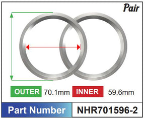 Aluminium Hub Rings NHR701596-2 - Nice Products | Universal Auto Spares