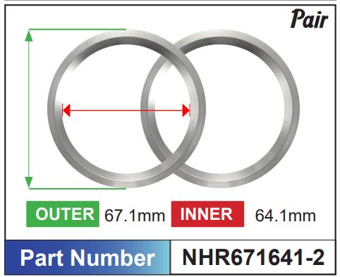 Aluminium Hub Rings NHR671641-2 - Nice Products | Universal Auto Spares