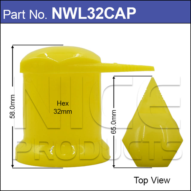 Capped 32mm Wheel Nut Indicator NWL32CAP - Nice Products | Universal Auto Spares