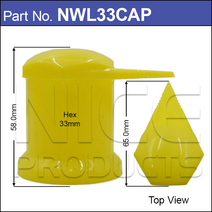Capped 33mm Wheel Nut Indicator NWL33CAP - Nice Products | Universal Auto Spares