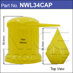 Capped 34mm Wheel Nut Indicator NWL34CAP - Nice Products | Universal Auto Spares