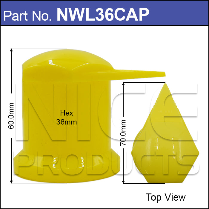 Capped 36mm Wheel Nut Indicator NWL36CAP - Nice Products | Universal Auto Spares