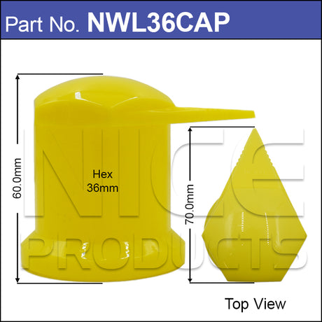 Capped 36mm Wheel Nut Indicator NWL36CAP - Nice Products | Universal Auto Spares