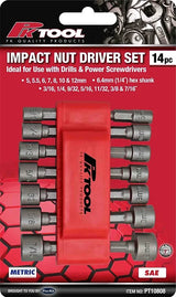 14 Pieces Impact Nut Driver Set Quick Change Design - PKTool | Universal Auto Spares