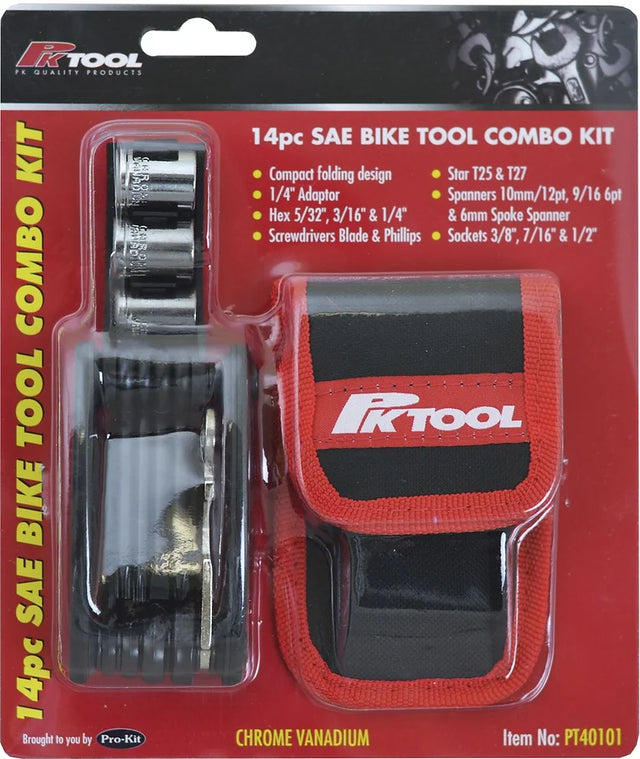 14 Pieces SAE Bike & Motorcycle Tool Combo Kit - PKTool | Universal Auto Spares