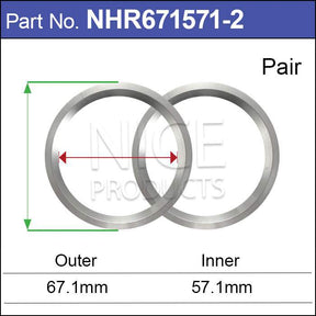 Aluminium Hub Rings NHR671571-2 - Nice Products | Universal Auto Spares