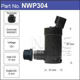 Washer Pump NWP304 - Nice Products | Universal Auto Spares