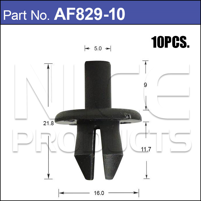 Plastic Fastener Pkt 10 AF829-10 - Nice Products | Universal Auto Spares