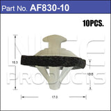 Plastic Fastener Pkt 10 AF830-10 - Nice Products | Universal Auto Spares