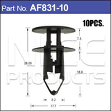Plastic Fastener Pkt 10 AF831-10 - Nice Products | Universal Auto Spares