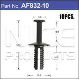 Plastic Fastener Pkt 10 AF832-10 - Nice Products | Universal Auto Spares