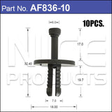 Plastic Fastener Pkt 10 AF836-10 - Nice Products | Universal Auto Spares