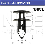 Plastic Fastener Pkt 100 AF831-100 - Nice Products | Universal Auto Spares