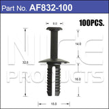 Plastic Fastener Pkt 100 AF832-100 - Nice Products | Universal Auto Spares