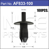 Plastic Fastener Pkt 100 OEM: N0385491 AF833-100 - Nice Products | Universal Auto Spares