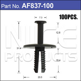 Plastic Fastener Pkt 100 AF837-100 - Nice Products | Universal Auto Spares