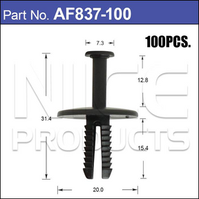 Plastic Fastener Pkt 100 AF837-100 - Nice Products | Universal Auto Spares