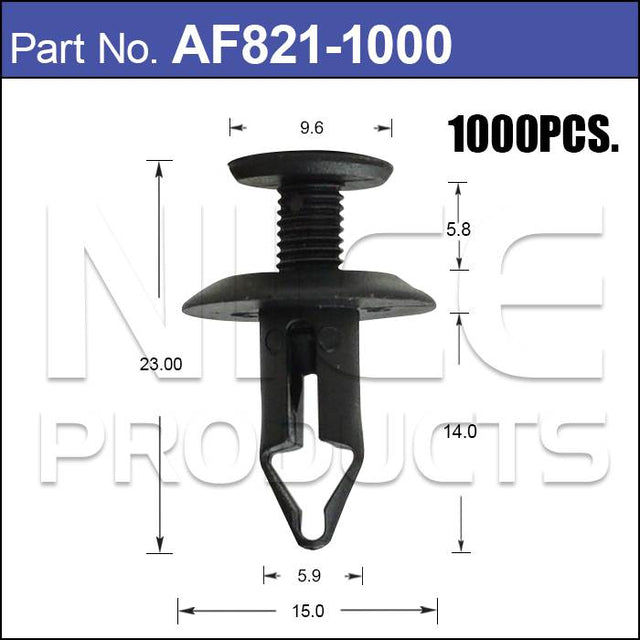 Plastic Fastener Pkt 1000 AF821-1000 - Nice Products | Universal Auto Spares