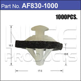 Plastic Fastener Pkt 1000 AF830-1000 - Nice Products | Universal Auto Spares
