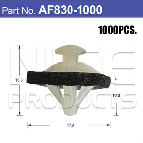 Plastic Fastener Pkt 1000 AF830-1000 - Nice Products | Universal Auto Spares