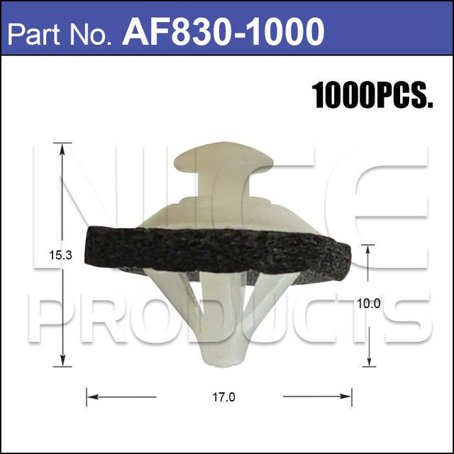 Plastic Fastener Pkt 1000 AF830-1000 - Nice Products | Universal Auto Spares