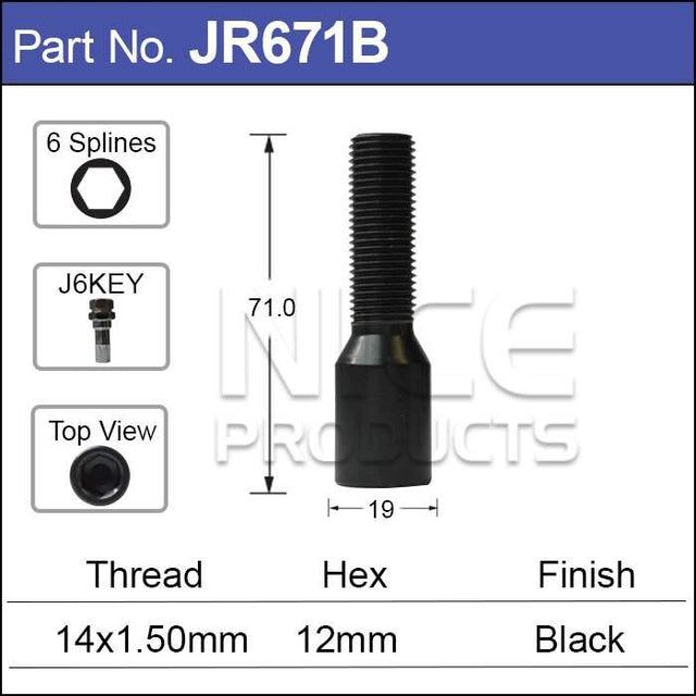 Allen Key Bolt (Pk 20 + Key) JR671B-20 - Nice Products | Universal Auto Spares