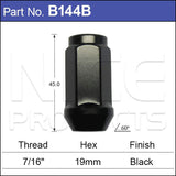 Black Wheel Nut B144B - Nice Products | Universal Auto Spares