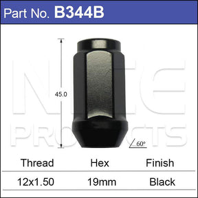 Black Wheel Nut B344B - Nice Products | Universal Auto Spares
