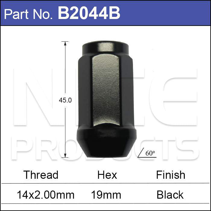 Black Wheel Nut B2044B - Nice Products | Universal Auto Spares
