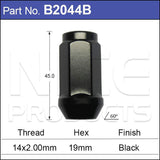 Black Wheel Nut B2044B - Nice Products | Universal Auto Spares