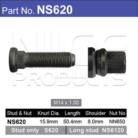 Stud & Nut NS620 - Nice Products | Universal Auto Spares