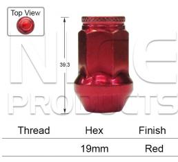 Red Wheel Nut PBA419R - Nice Products | Universal Auto Spares
