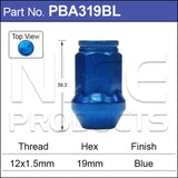 Blue Wheel Nut PBA319BL - Nice Products | Universal Auto Spares