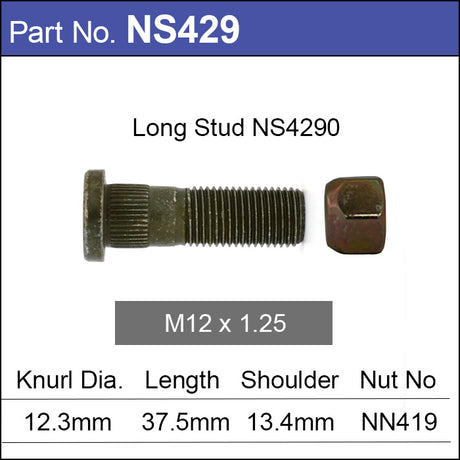 Stud & Nut NS429 - Nice Products | Universal Auto Spares