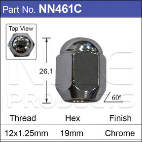 Chrome Nut NN461C - Nice Products | Universal Auto Spares