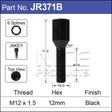 One Piece Bolt Allen Key Black JR371B - Nice Products | Universal Auto Spares