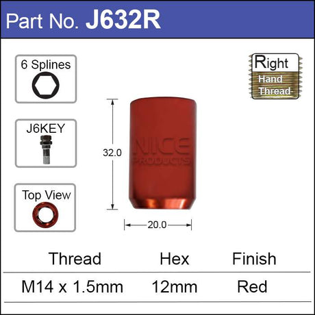 Allen KEY RED NUTS J632R - Nice Products | Universal Auto Spares