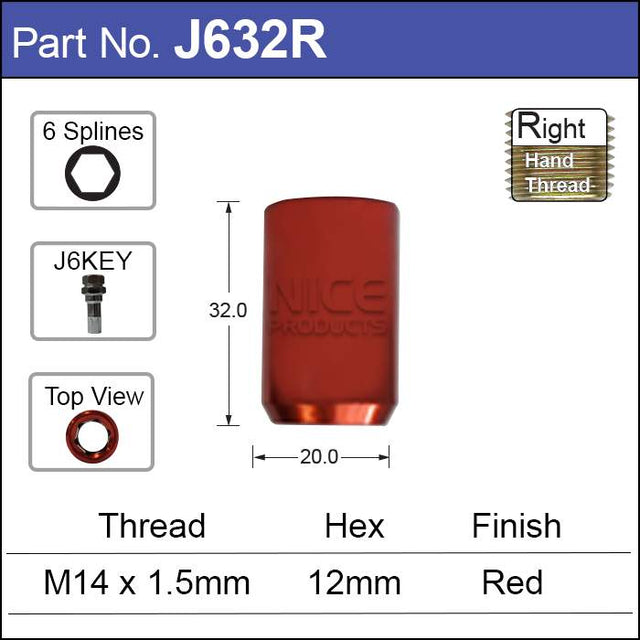 Allen KEY RED NUTS J632R - Nice Products | Universal Auto Spares