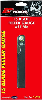 15 Blade Feeler Gauge With 75mm (3”) Ruler - PKTool | Universal Auto Spares