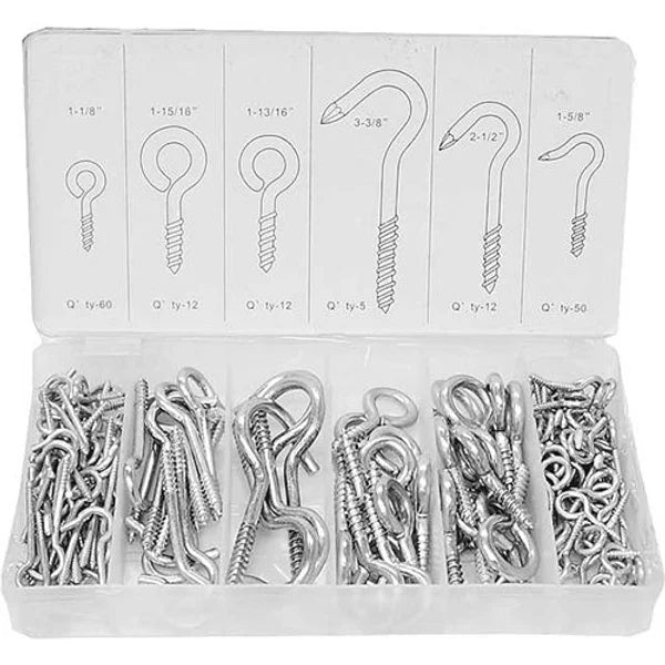 Screw hook/eyebolt assortment 151 pieces Screw hook/eyebolt assortment 151 pieces