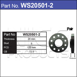 Hub Centric Wheel Spacers WS20501-2 - Nice Products | Universal Auto Spares