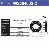 Wheel Spacers With Wheel Studs WS30400S-2 - Nice Products | Universal Auto Spares