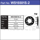 Wheel Spacers With Wheel Studs WS15501S-2 - Nice Products | Universal Auto Spares