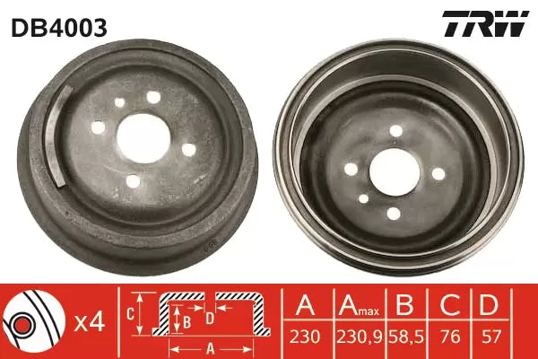 Brake Drum DB4003 - TRW