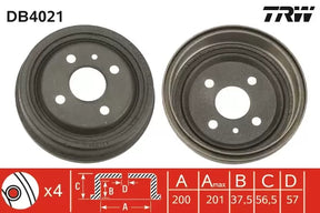 Brake Drum DB4021 - TRW