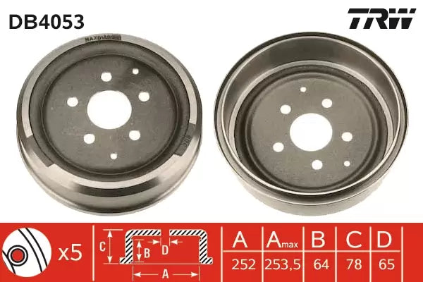 Brake Drum DB4053 - TRW