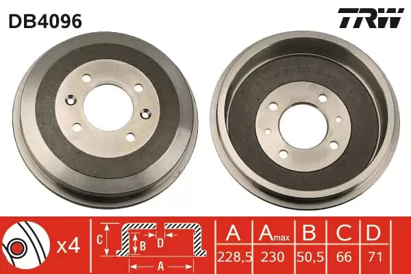 Brake Drum DB4096 - TRW