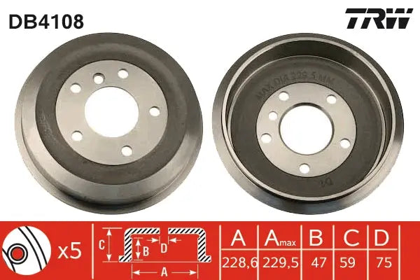 Brake Drum DB4108 - TRW